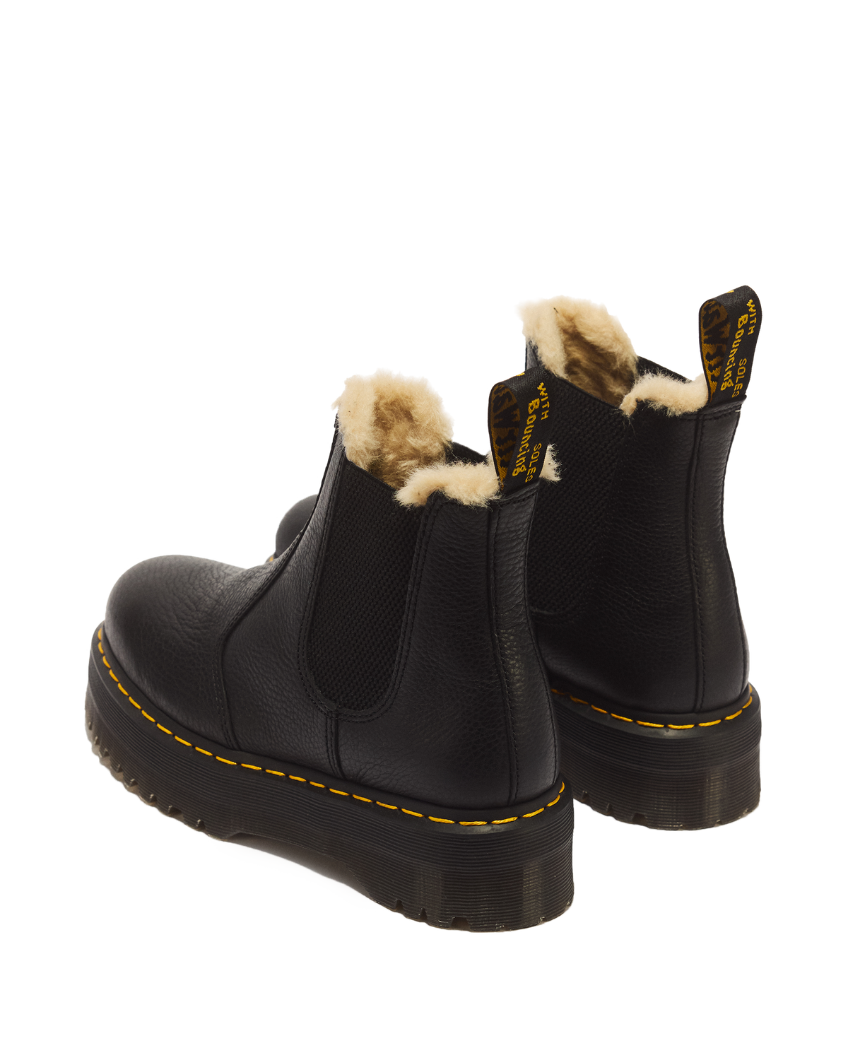2976 Faux Fur Lined Platform Chelsea Boots - view 6
