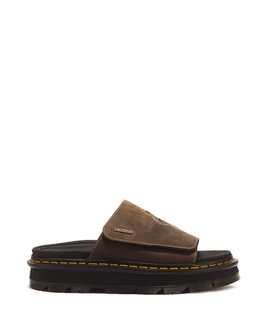 Zebzag Flower Crazy Horse Leather Slides - view 1