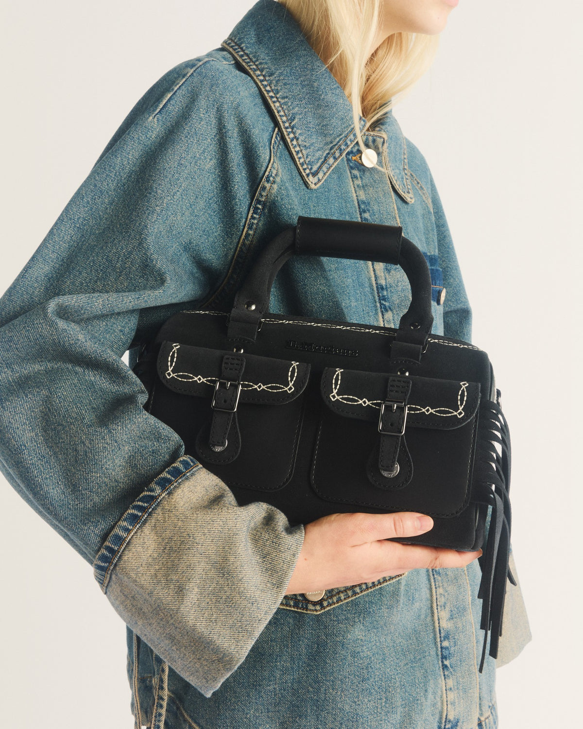 Top Handle Desert Rodeo Leather & Suede Bag - view 2