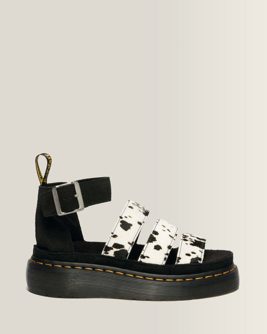 Clarissa Strap Hair On Leather Quad Sandals - view 1